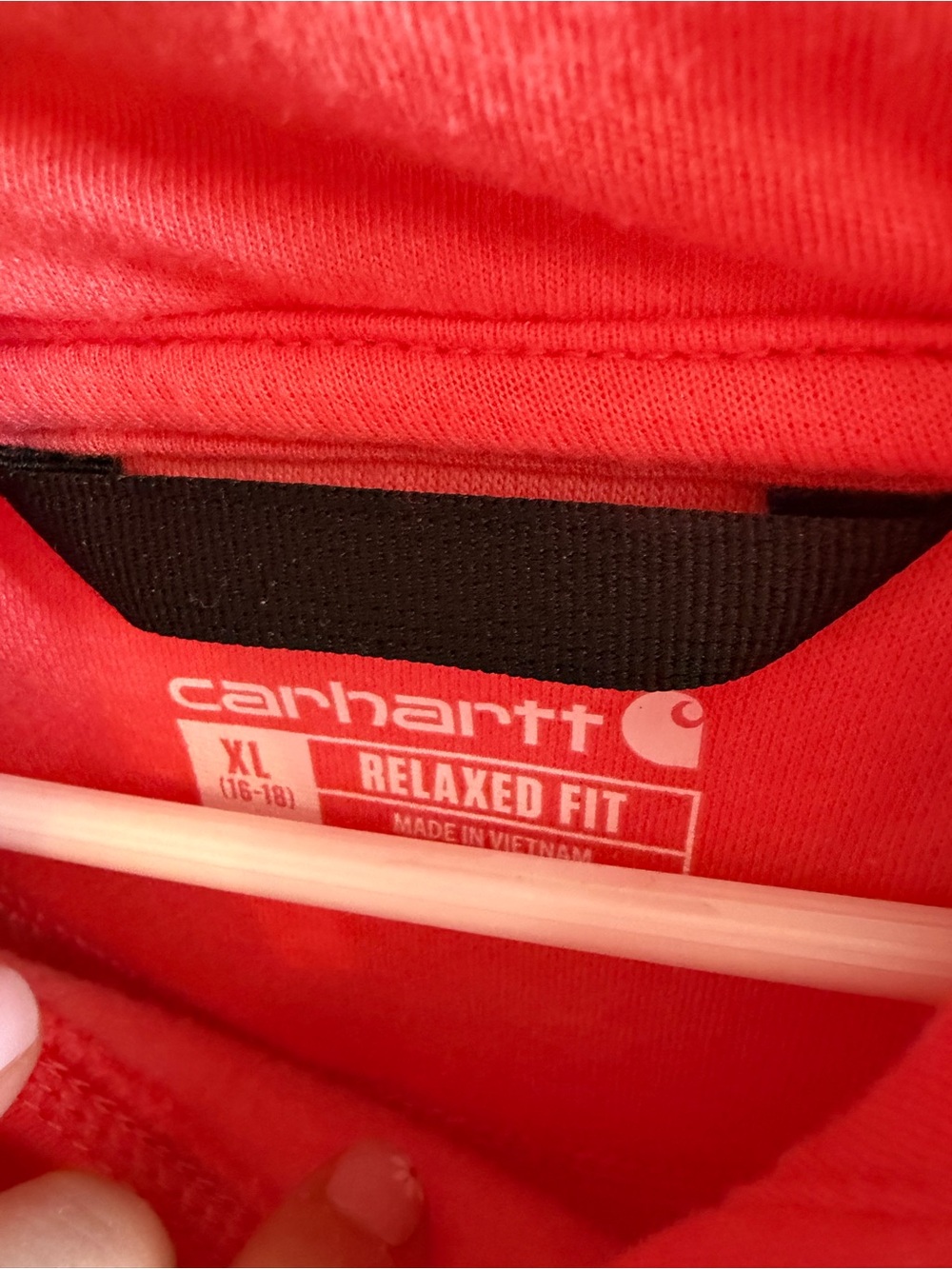 Carhartt Coral Red Relaxed Fit Hoodie - Picture 2 of 2